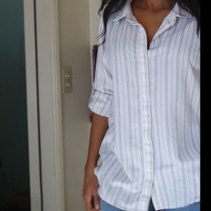 ✨Black and White Striped Oversized Shirt